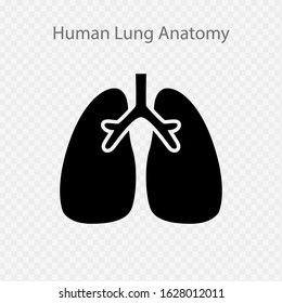 Lungs icon, Human Lungs Anatomy, Vector Illustration. silhouette.