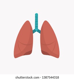 Lungs icon. Human internal organs vector illustration in flat style isolated on white background.