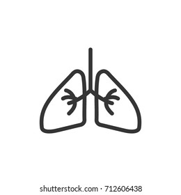 Lungs icon, illustration isolated vector sign symbol