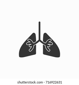 Lungs icon, illustration isolated vector sign symbol