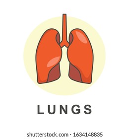 Lungs icon. Internal organs of the human element, Lung design on an Isolated background. vector illustration flat design style 