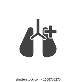 Lungs icon isolated on white background. Healthcare symbol modern, simple, vector, icon for website design, mobile app, ui. Vector Illustration