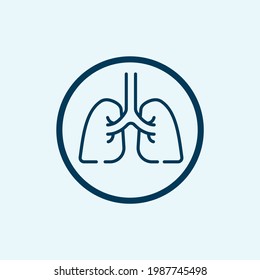 icono de pulmones aislado en el fondo blanco de la colección de coronavirus. icono de pulmones línea delgada contorno de pulmones lineales símbolo para logotipo, web, app,