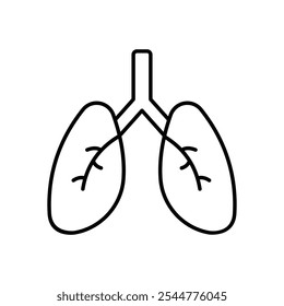 Lungs icon isolated on a white background. Vector illustration.
