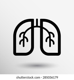 Lungs icon isolated on white background. VECTOR art.