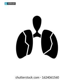 lungs icon isolated sign symbol vector illustration - high quality black style vector icons
