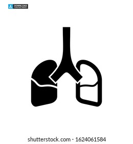 lungs icon isolated sign symbol vector illustration - high quality black style vector icons
