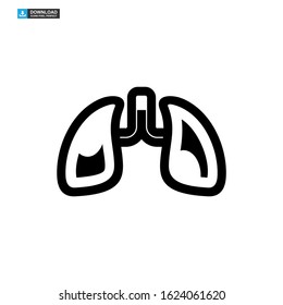 lungs icon isolated sign symbol vector illustration - high quality black style vector icons
