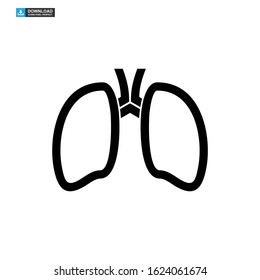 lungs icon isolated sign symbol vector illustration - high quality black style vector icons
