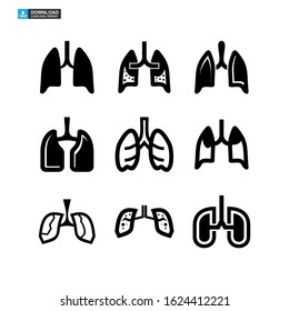 lungs icon isolated sign symbol vector illustration - Collection of high quality black style vector icons
