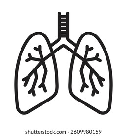 Lungs Icon Line Art Logo set