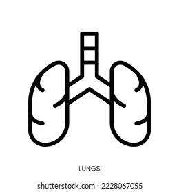 lungs icon. Line Art Style Design Isolated On White Background
