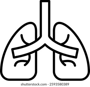 Lungs Icon Line Vector Illustration