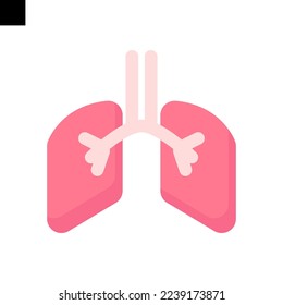 lungs icon logo flat style vector