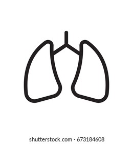 Lungs icon logo isolated on white background template vector