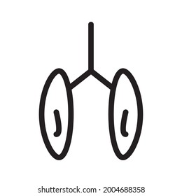 Lungensymbol oder Logo, Vektorgrafik von isoliertem Zeichensymbol, Vektorgrafik mit hochwertiger schwarzer Umrisslinie.