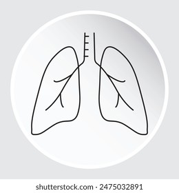 Lungs Icon Medical, Respiratory, Health, Pulmonary Vector Illustration with editable stroke.