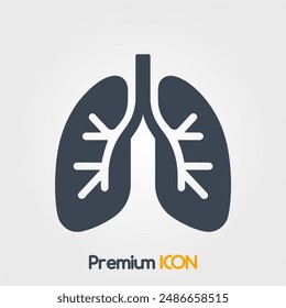 Lungs icon - minimalist vector illustration