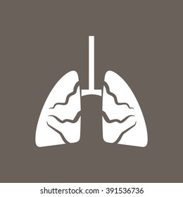 Lungs Icon on Dark Gray Color. Eps-10.