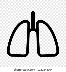 Icono de pulmones en cuadrícula transparente