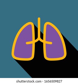 lungs icon on white background, fitness, sport and for hospital signage 