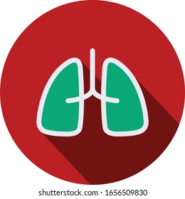Lungensymbol auf weißem Hintergrund, Fitness, Sport und für Krankenhaus-Beschilderung 
