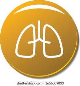 icono de pulmones sobre fondo blanco, fitness, deporte y para la señalización del hospital 