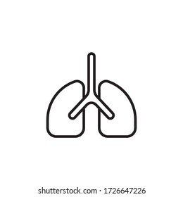 lungs icon outline design vector illustration, isolated on white background