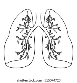 Lungs icon. Outline illustration of lungs vector icon for web