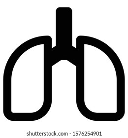 lungs icon outline vector design
