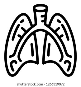 Lungs icon. Outline lungs vector icon for web design isolated on white background
