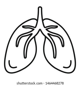 Lungs icon. Outline lungs vector icon for web design isolated on white background