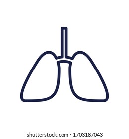 lungs icon over white background, line style, vector illustration