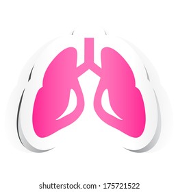 Lungs Icon with Paper Design.