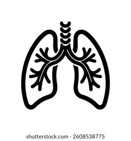 Lungs Icon Representing Human Respiratory System for Medical, Anatomy, and Healthcare Concepts