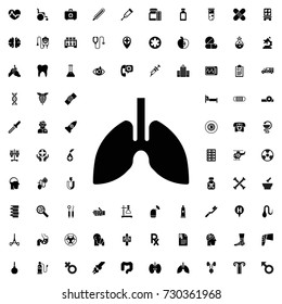 Lungs icon. set of filled medicine icons.