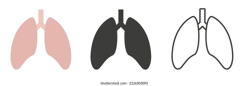 Lungs icon set vector illustration design