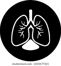 icono pulmonar, signo, símbolo, vector, arte
