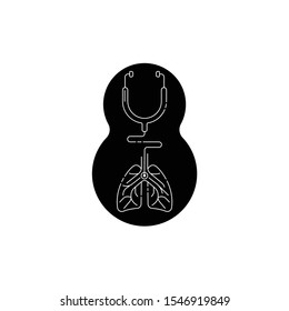 Lungs icon, simple flat style. Internal organs of the human design element, logo. Anatomy, medicine concept. Healthcare. Isolated on white background. Vector illustration.