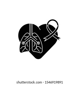 Lungs icon, simple flat style. Internal organs of the human design element, logo. Anatomy, medicine concept. Healthcare. Isolated on white background. Vector illustration.
