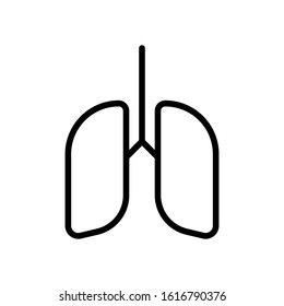 Lungs icon. Simple outline vector, website or mobile application isolated on white background EPS Vector 
