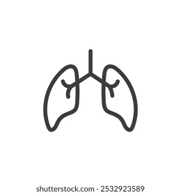 Lungs icon Simple outline vector logo