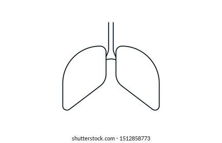  lungs icon. Simple vector illustration.