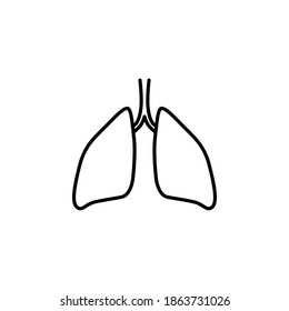 Lungs icon symbol vector on white background