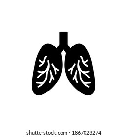 Lungs icon symbol vector on white background