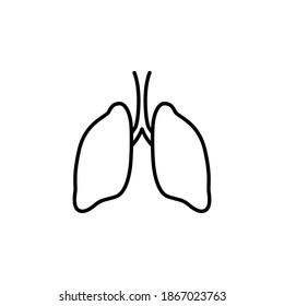 Lungs icon symbol vector on white background