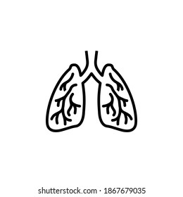 Lungs icon symbol vector on white background