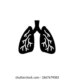 Símbolo de icono de pulmones vector sobre fondo blanco