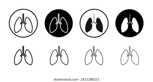 Lungs Icon Thin line art collection