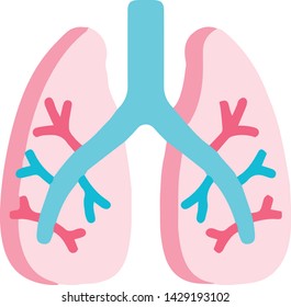 Lungs icon in trendy flat style isolated on white background. Lungs symbol. Vector illustration